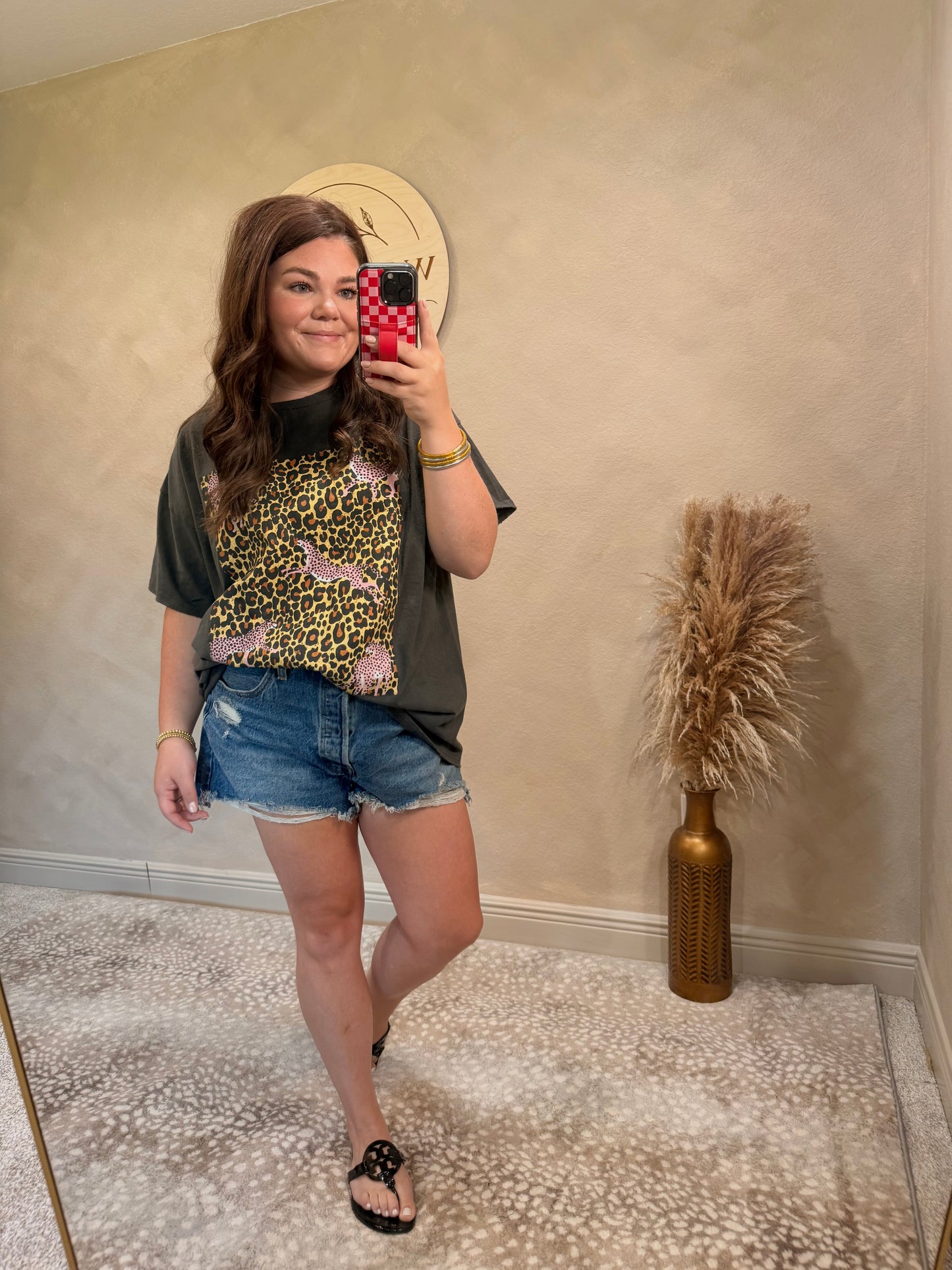 Oversized Pink Cheetah Graphic Tee